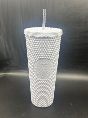 Starbucks new Spring 2024 White Studded textured bling Venti 24oz Tumbler